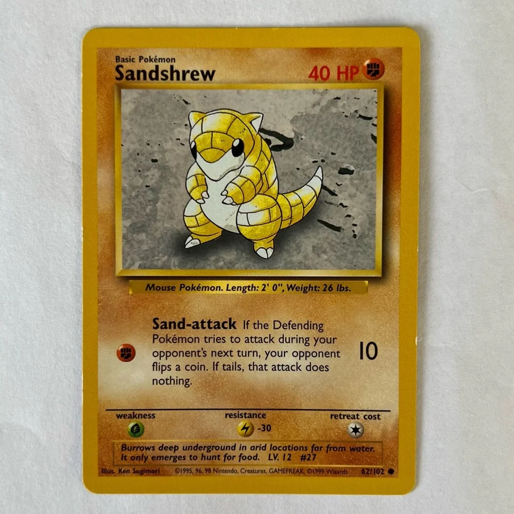 Vintage Pokemon Sandshrew Playing Card